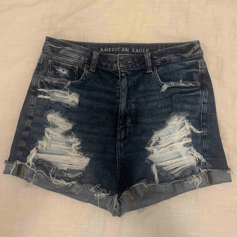 American Eagle Size 10 Dark Wash Mom Short